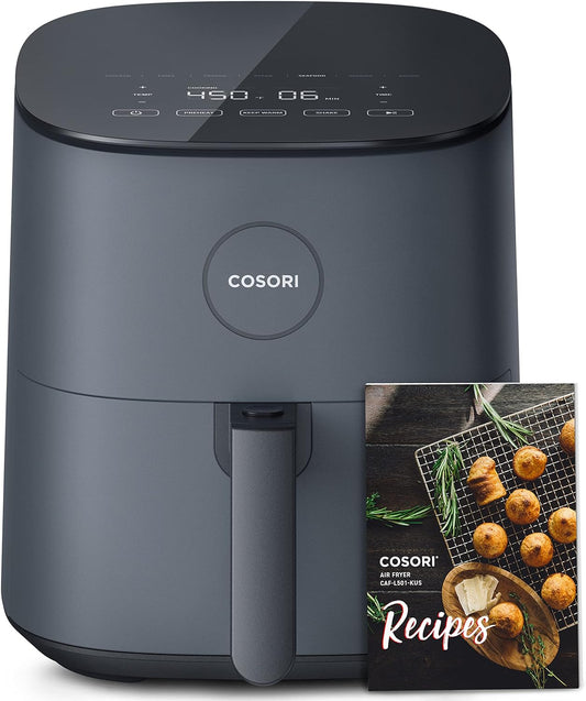 Air Fryer 5Qt(4.7L), 9-In-1 Less Oil Airfryer Oven, up to 450℉, Quiet Operation, 30 Exclusive Recipes, Nonstick Basket, Compact, Dishwasher Safe