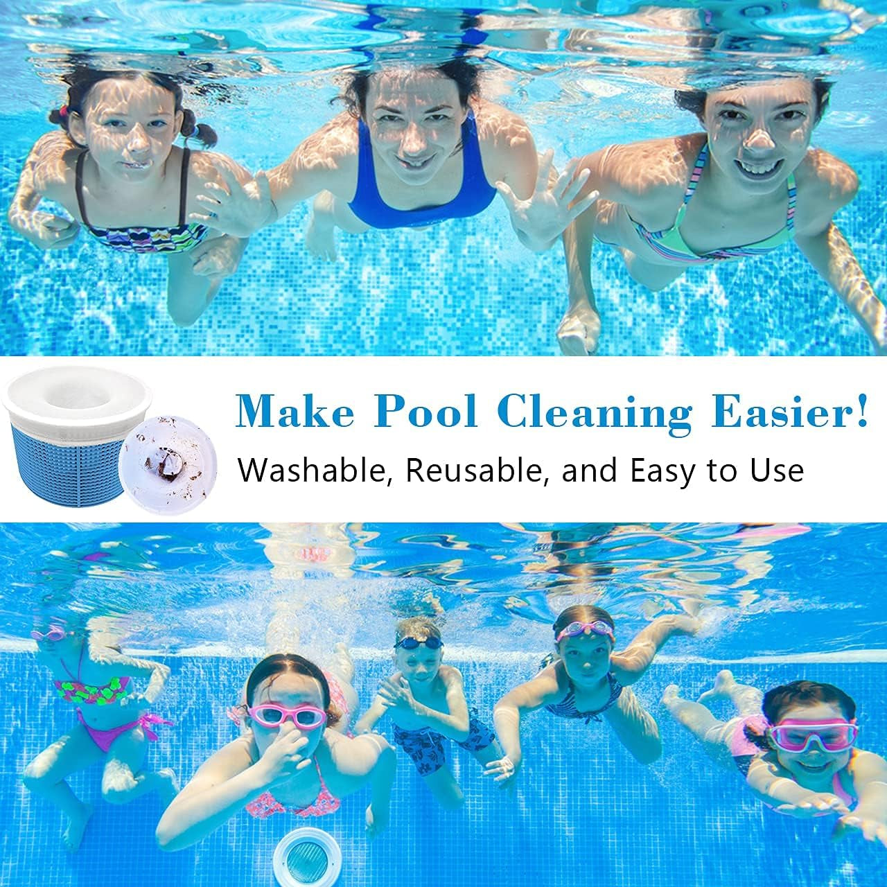 30 Pack Pool Skimmer Socks | Ultra Fine Mesh Screen Liner for Swimming Pool Basket | Pool Filter Saver Socks Net for Filter Skimmer Basket