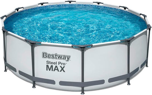 56419 Steel Pro MAX above Ground Swimming Pool, with Filter Pump 12' X 39.5", White
