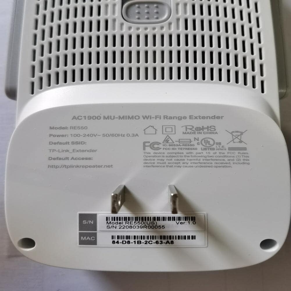 AC1900 Wifi Extender (RE550), Covers up to 2800 Sq.Ft and 35 Devices, 1900Mbps Dual Band Wireless Repeater, Internet Booster, Gigabit Ethernet Port