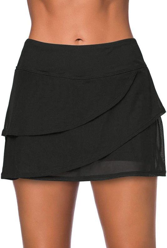 Women'S High Waisted Swim Bottoms Skirts Ruched Bikini Sets Tankini Briefs Swimsuit Shorts Underwear