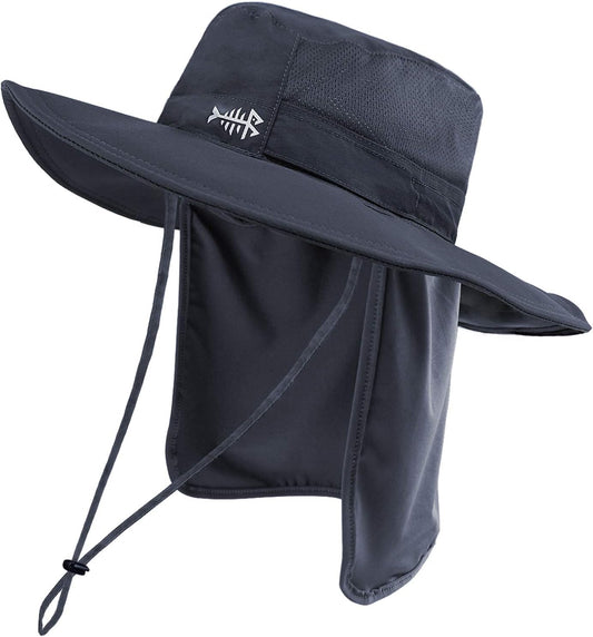 UPF 50+ Sun Fishing Hat Water Resistant with Detachable Neck Flap