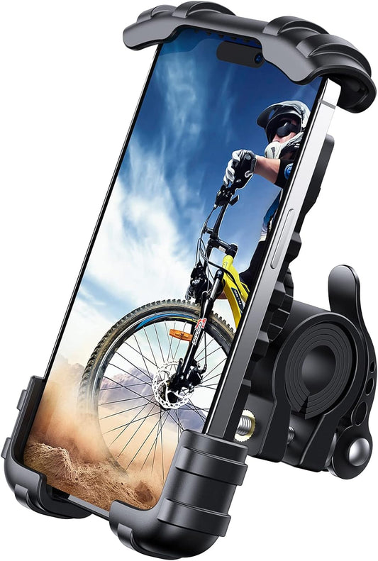 Bike Phone Mount, Motorcycle Phone Holder -  Motorcycle Bicycle Cell Phone Mount Clamp for Handlebar, Cycling Mount for Iphone 15 Pro Max Plus, 14 Pro Max, S23 S24 Ultra, 4.7-6.8" Smartphone