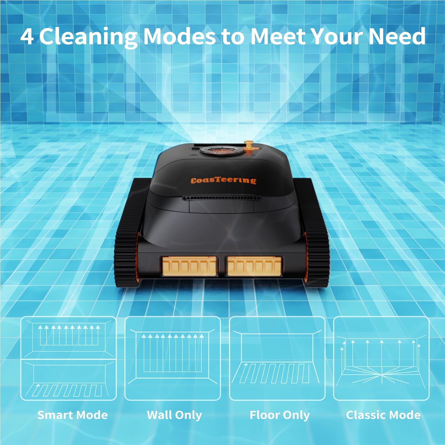 (2024 New)  Pool Vacuum for Inground Pools, Wall Climbing Pool Robot Vacuum with Brushless Motors, Smart Navigation, 180Mins Runtime, Cordless Robotic Pool Cleaner for Pool up to 3229Sq.Ft