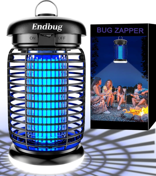 Bug Zapper Outdoor with LED Light, Mosquito Zapper Outdoor, 4200V Electric Bug Zapper, 5Ft Power Cord, IPX6 Waterproof Fly Trap, 2-In-1 Fly Zapper Indoor for Patio Garden Backyard Home, Plug In