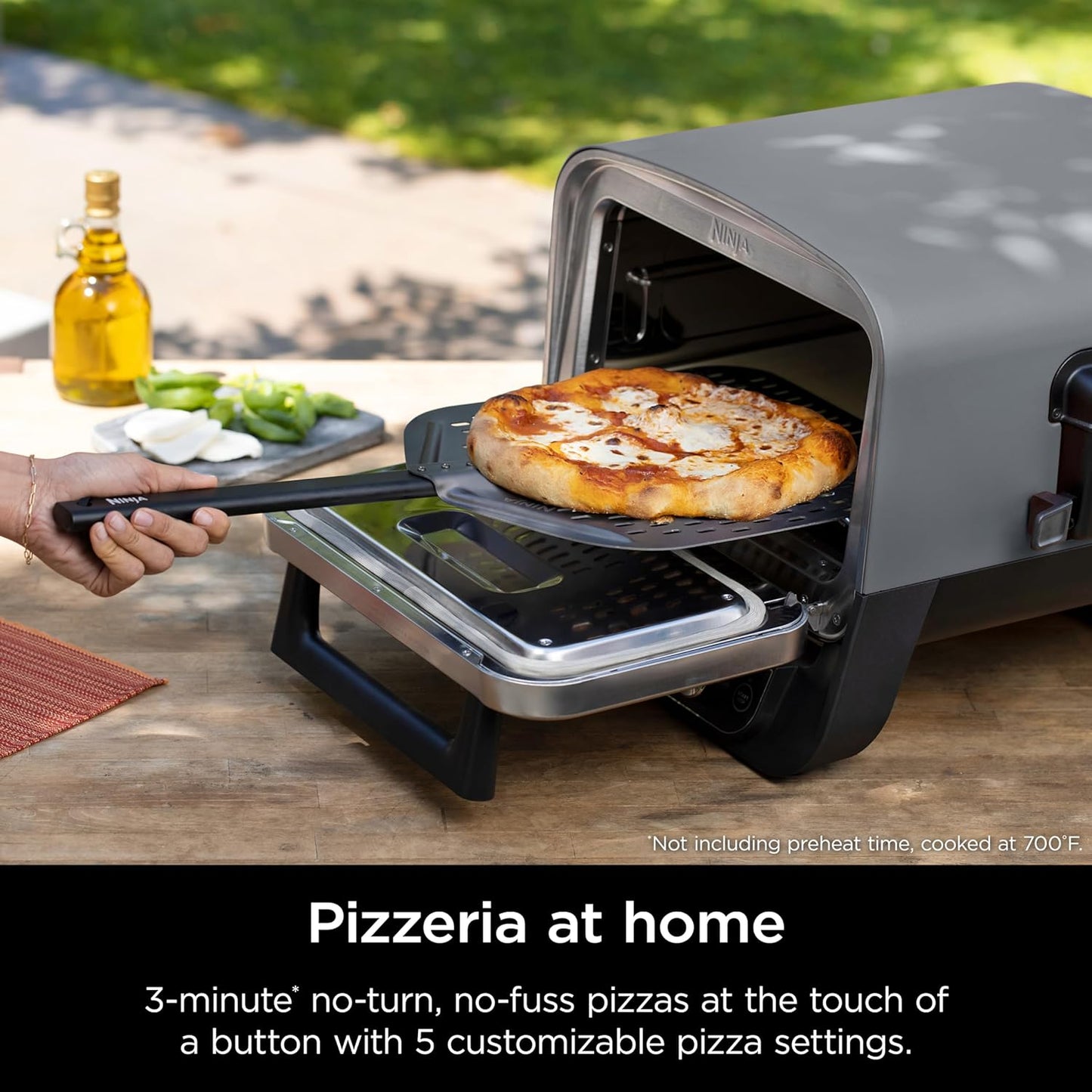 Woodfire 8-In-1 Outdoor Oven, Pizza Oven, 700°F High Heat Roaster, BBQ Smoker,  Woodfire Technology, Weather Resistant, Portable, Electric, Grey, OO101LWC (Canadian Version)