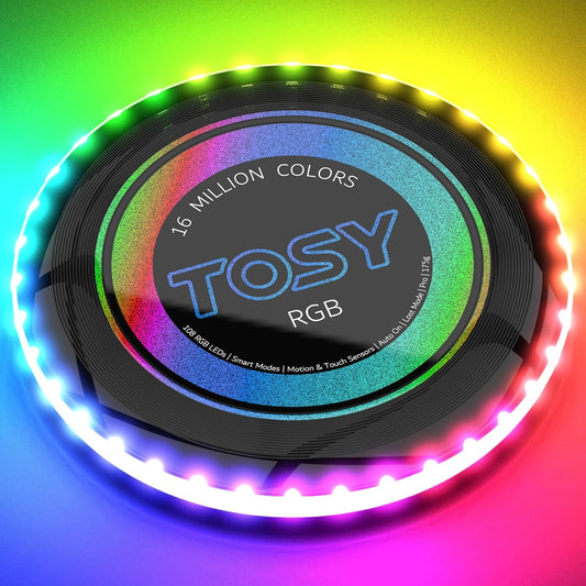 36 and 360 Leds Flying Disc - Extremely Bright, Smart Modes, Auto Light Up, Rechargeable, Perfect Birthday & Camping Gift for Men/Boys/Teens/Kids, Standard 175G Frisbees