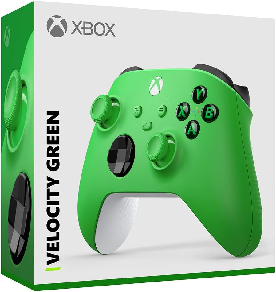 Xbox Core Wireless Gaming Controller – Velocity Green – Xbox Series X|S, Xbox One, Windows PC, Android, and Ios
