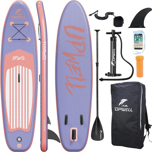 11'/10'6"/10'2" Inflatable Stand up Paddle Board with Sup Accessories Including Backpack, Repairing Kits, Non-Slip Deck, Leash, 3 Fins, Paddle and Hand Pump