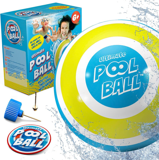 Ultimate Pool Ball Pro - Just Fill It with Water to Play Underwater Games - Dribble off the Pool Floor & Pass under Water for Endless Summer Fun - Ultra-Durable & Bright (9 Inches & 14.5 Lbs Filled)